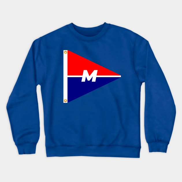 Menunketesuck Yacht Club Burgee Crewneck Sweatshirt by Existential Cheerleaders